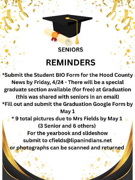 Flier about reminders for seniors